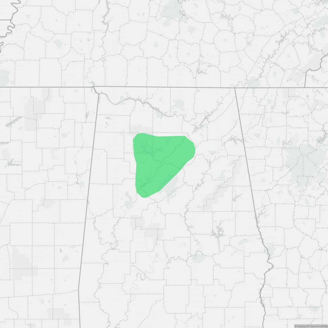 Range map for Alabama Waterdog