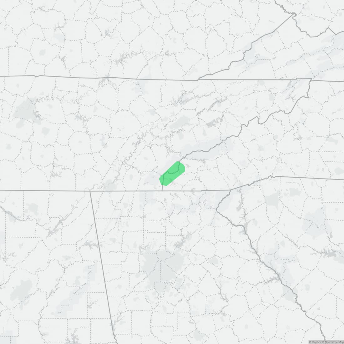 Range map for Tellico Salamander