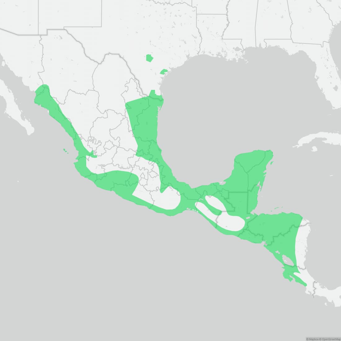 Range map for Mexican Smilisca