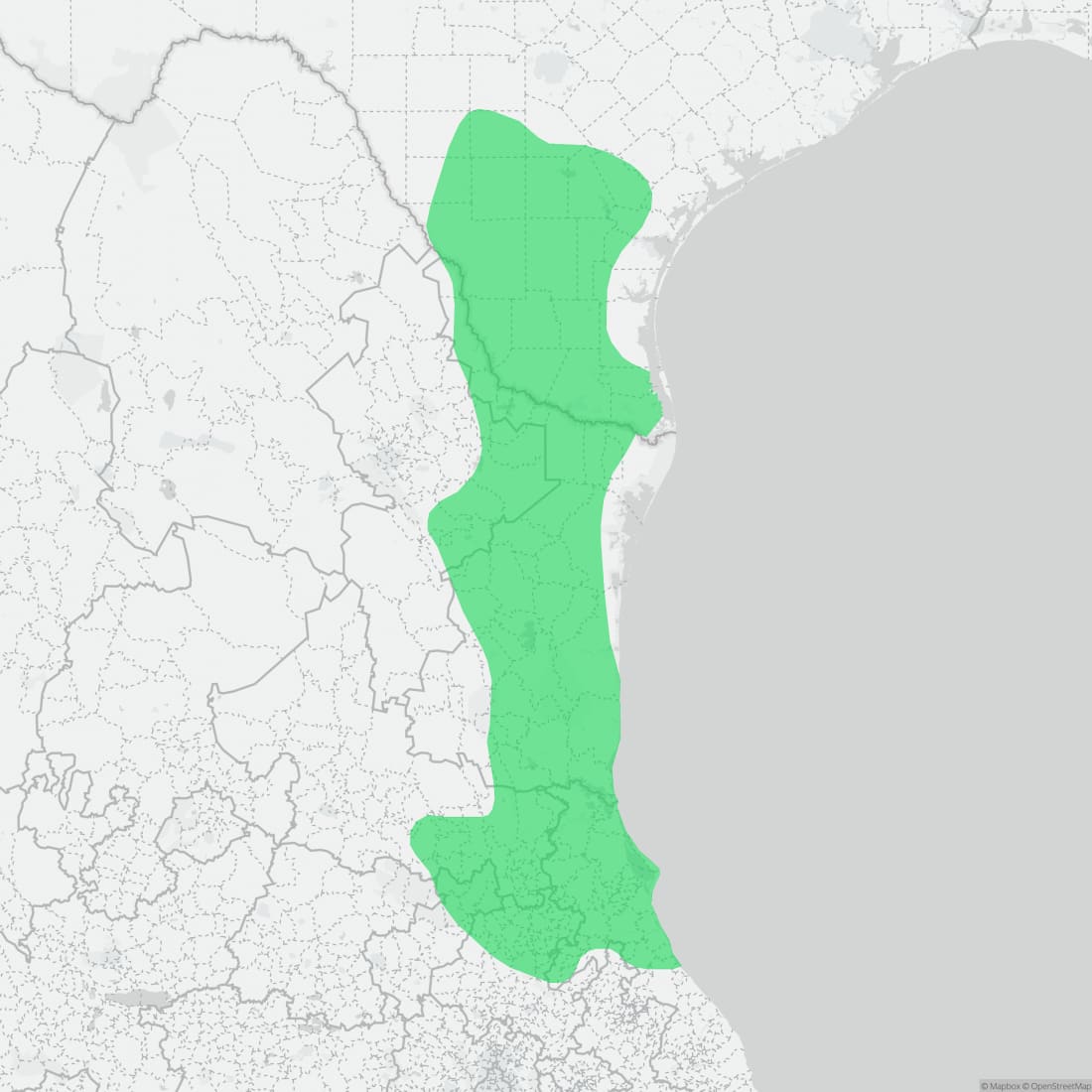 Range map for Tamaulipan Hook-nosed Snake