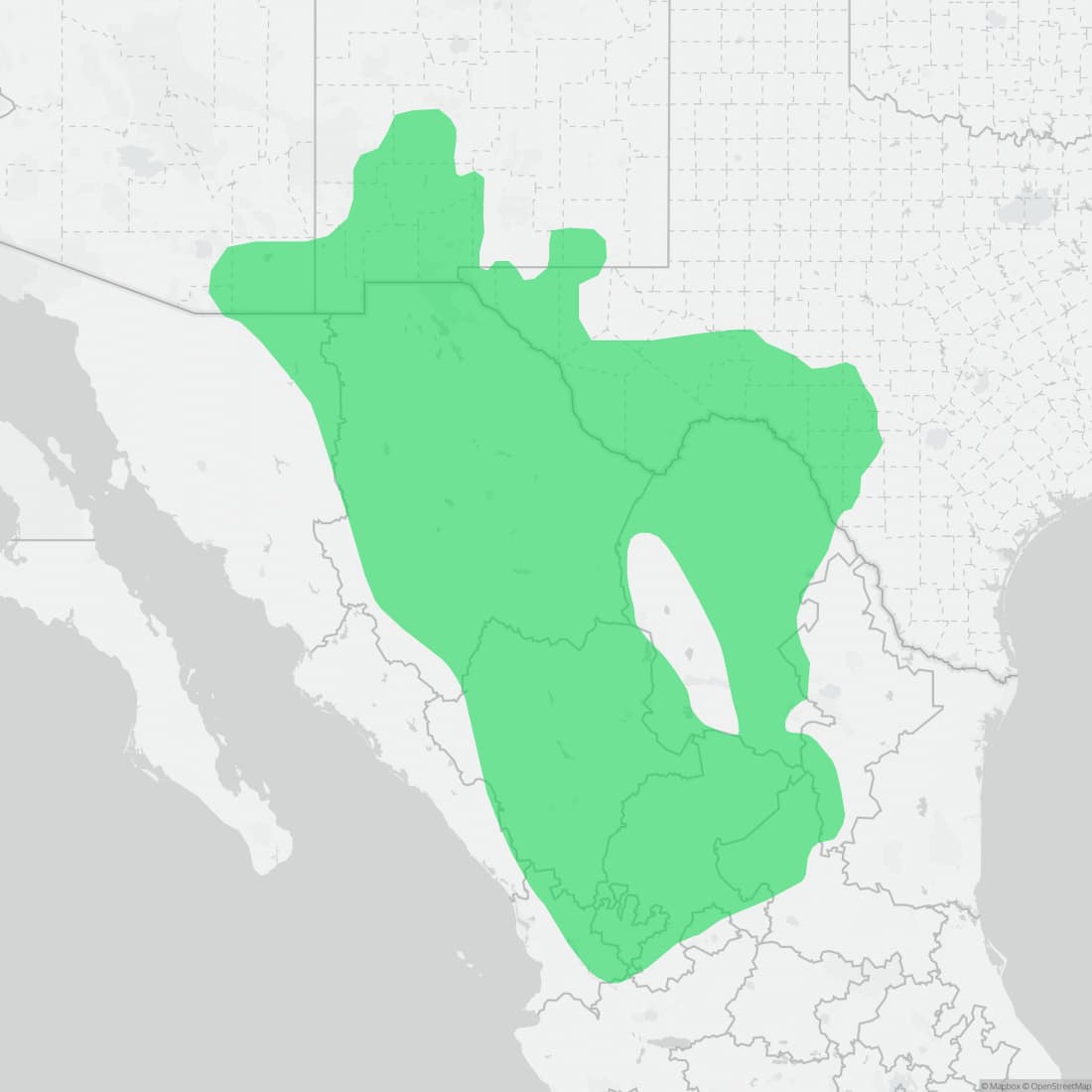 Range map for Rock Rattlesnake
