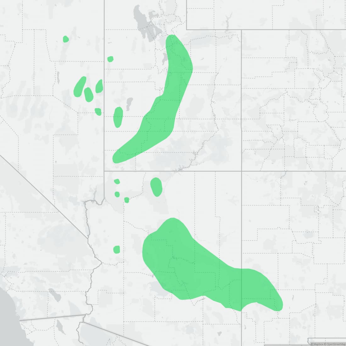 Range map for Arizona Mountain Kingsnake