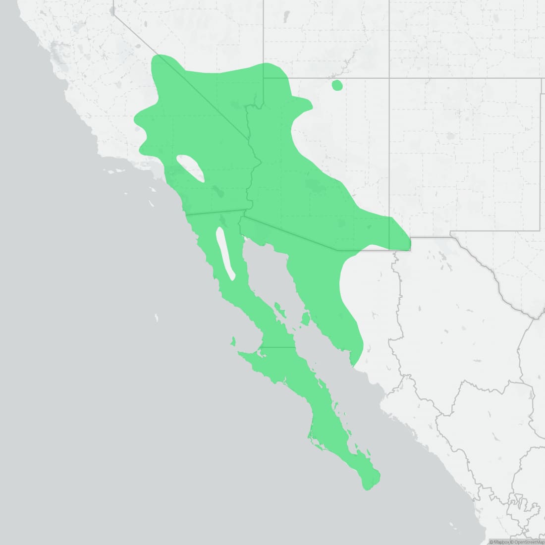 Range map for Western Banded Gecko