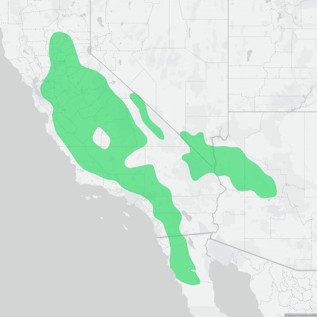 Range map for Gilbert's Skink