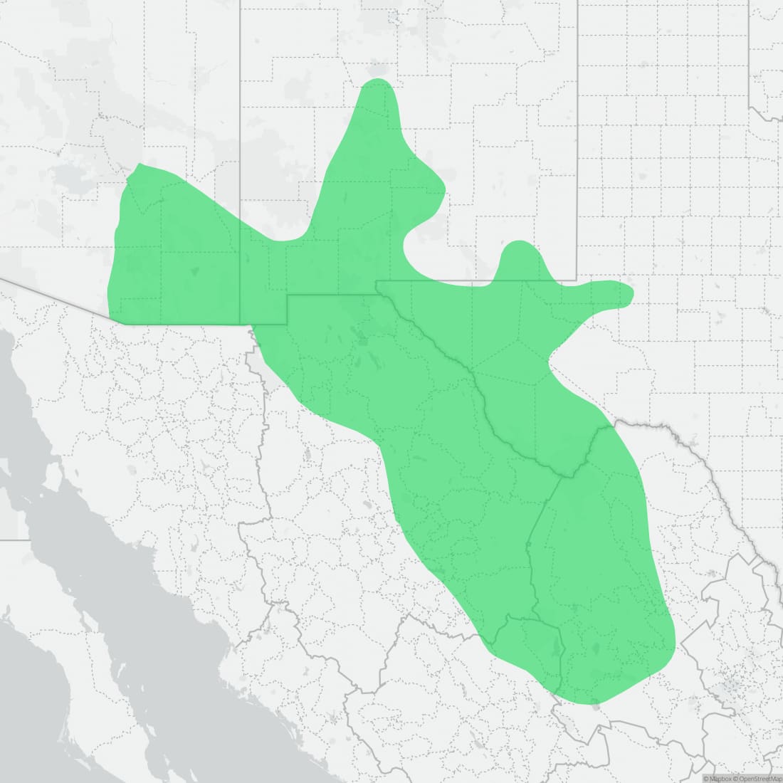 Range map for Twin-spotted Spiny Lizard