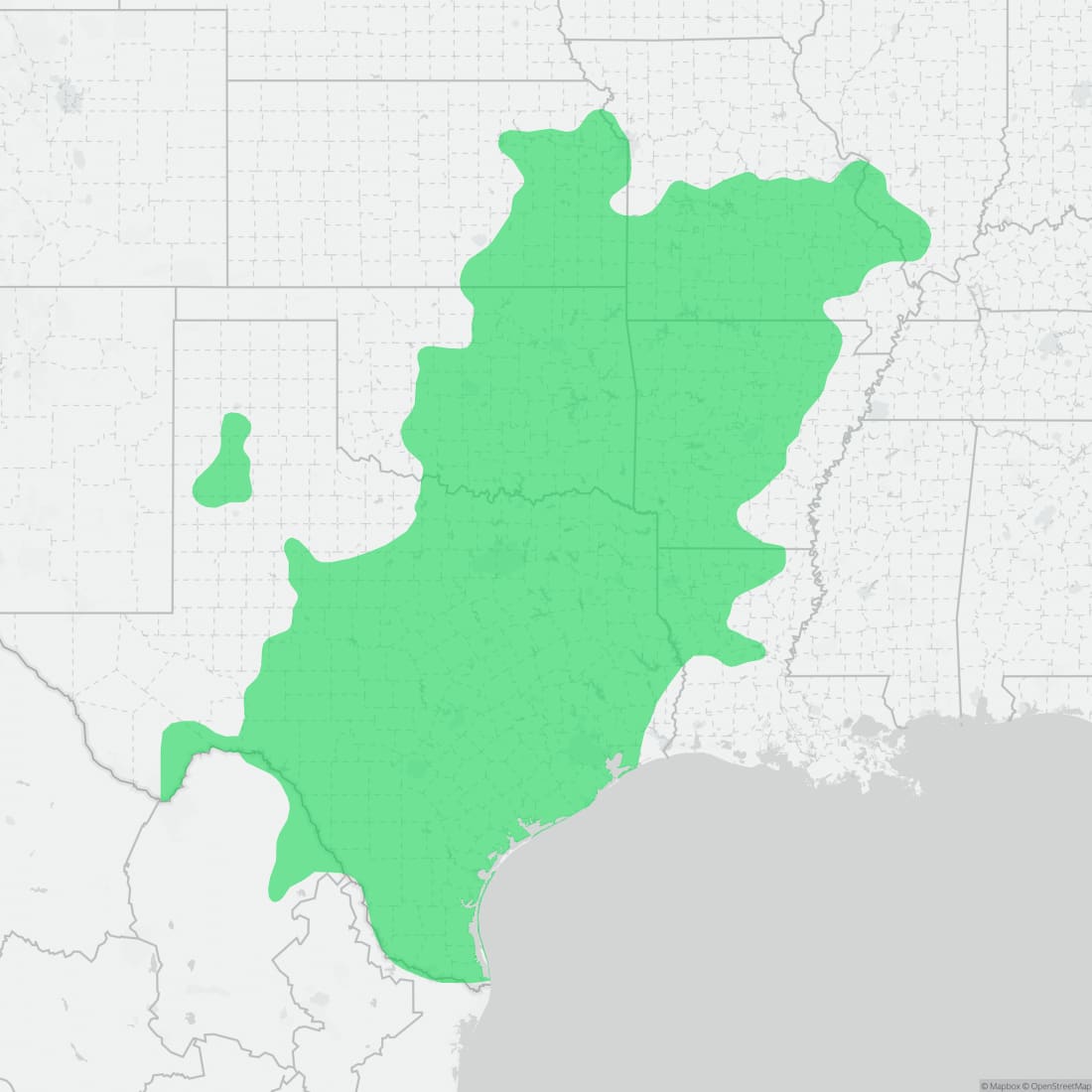 Range map for Flat-headed Snake