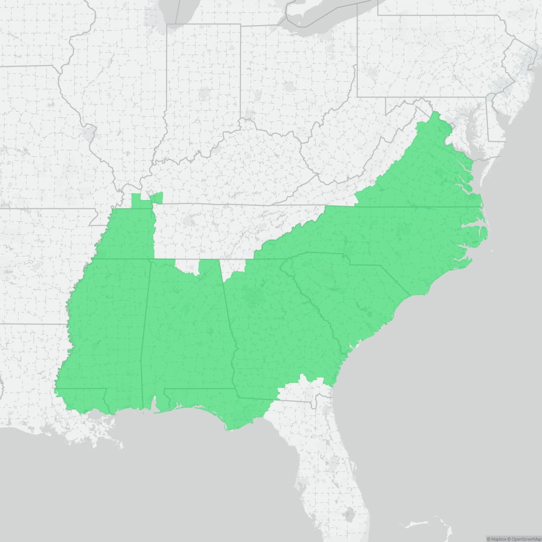 Range map for Three-lined Salamander