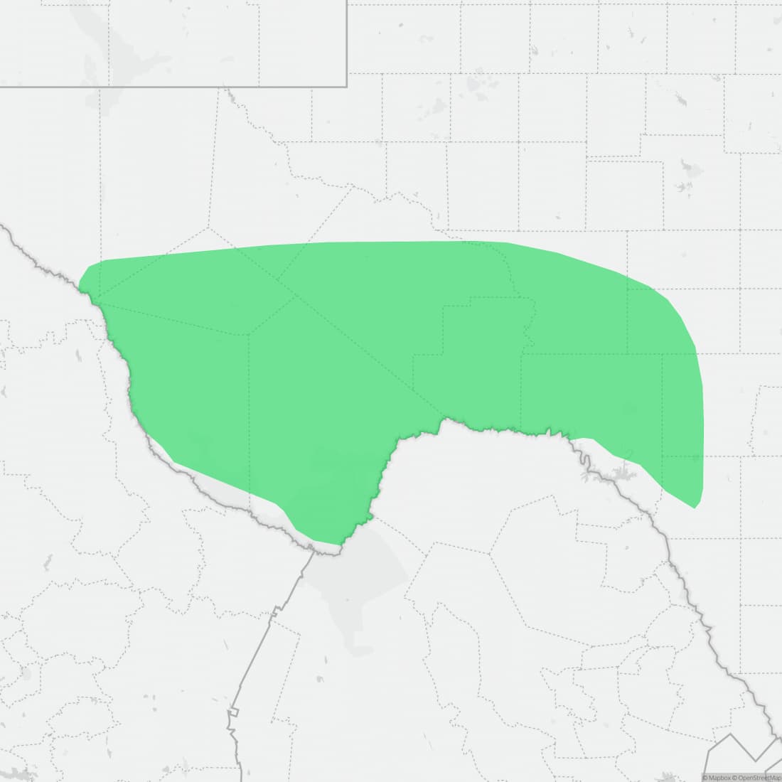 Range map for Big Bend Blackhead Snake