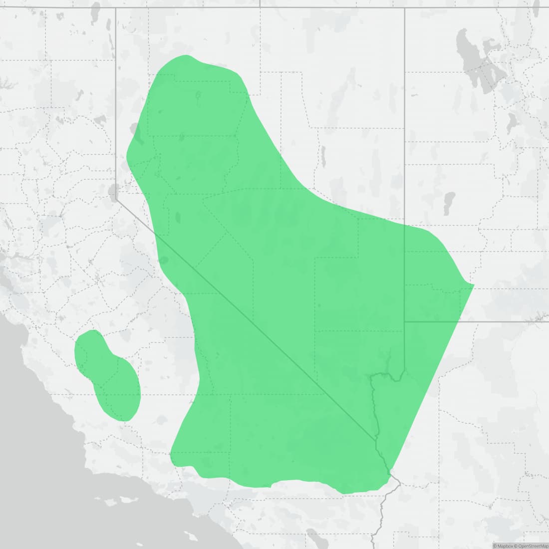 Range map for Yellow-backed Spiny Lizard