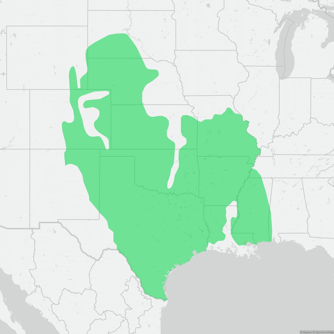 Range map for Prairie Lizard