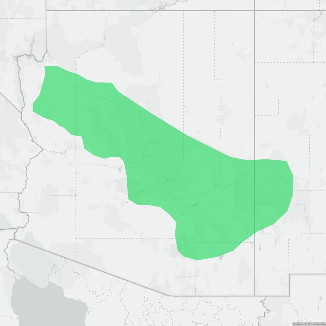 Range map for Arizona Black Rattlesnake