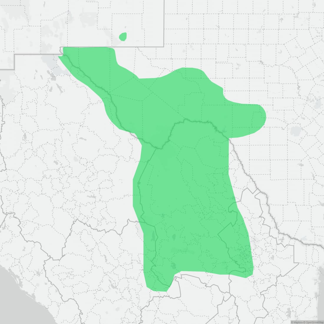 Range map for Gray-banded Kingsnake