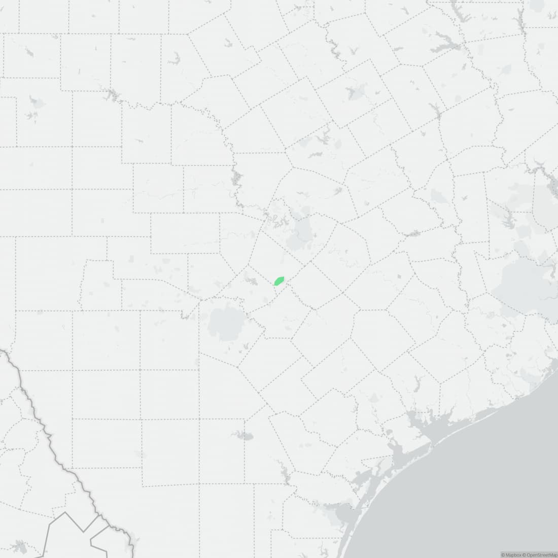 Range map for Texas Blind Salamander