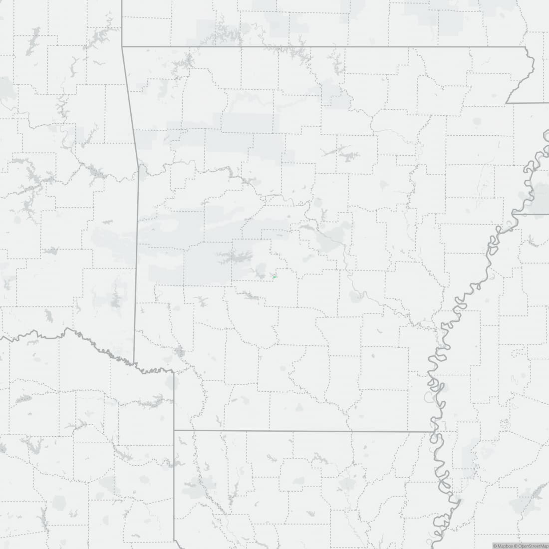 Range map for Ouachita Streambed Salamander