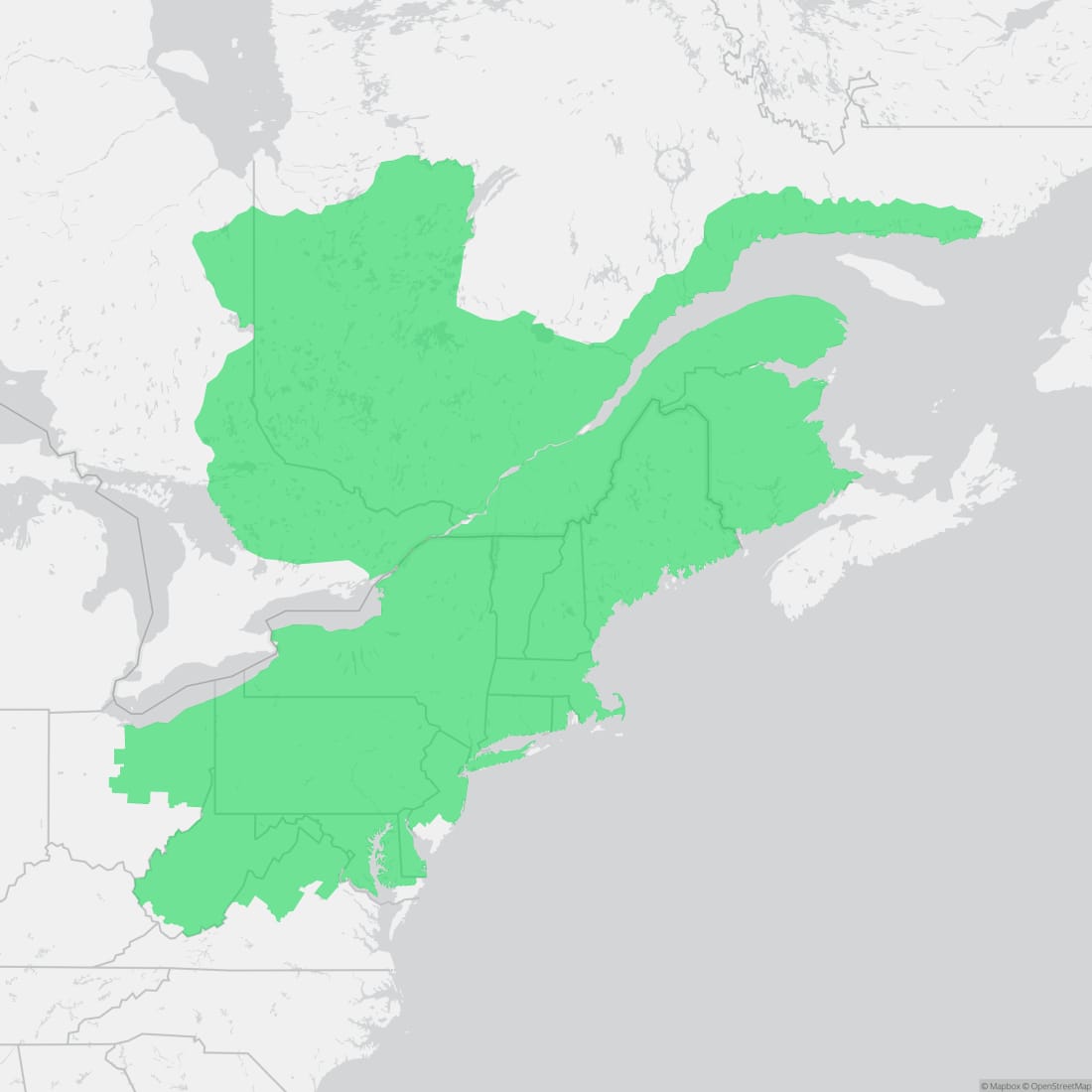 Range map for Northern Two-lined Salamander