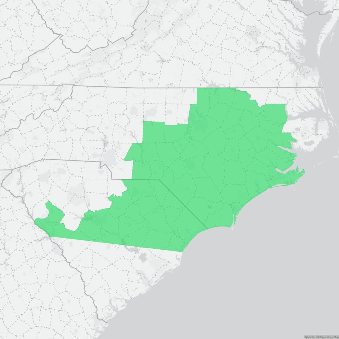 Range map for Chamberlain's Dwarf Salamander