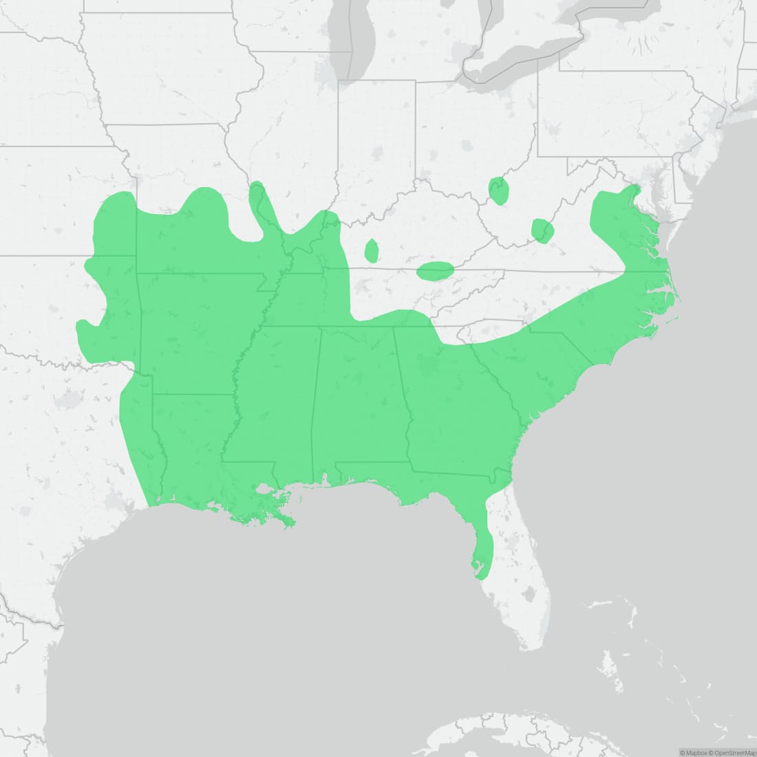 Range map for River Cooter