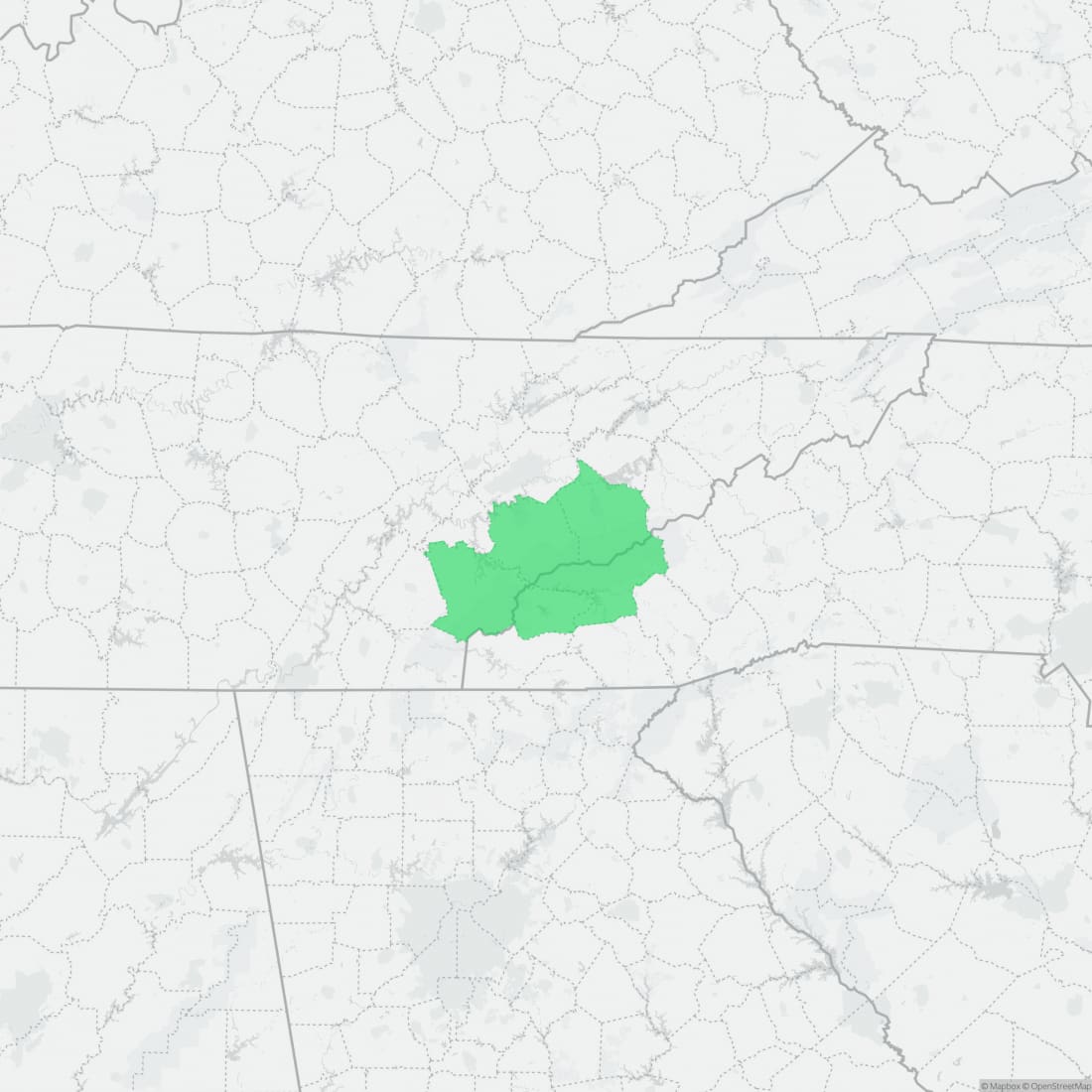 Range map for Junaluska Salamander