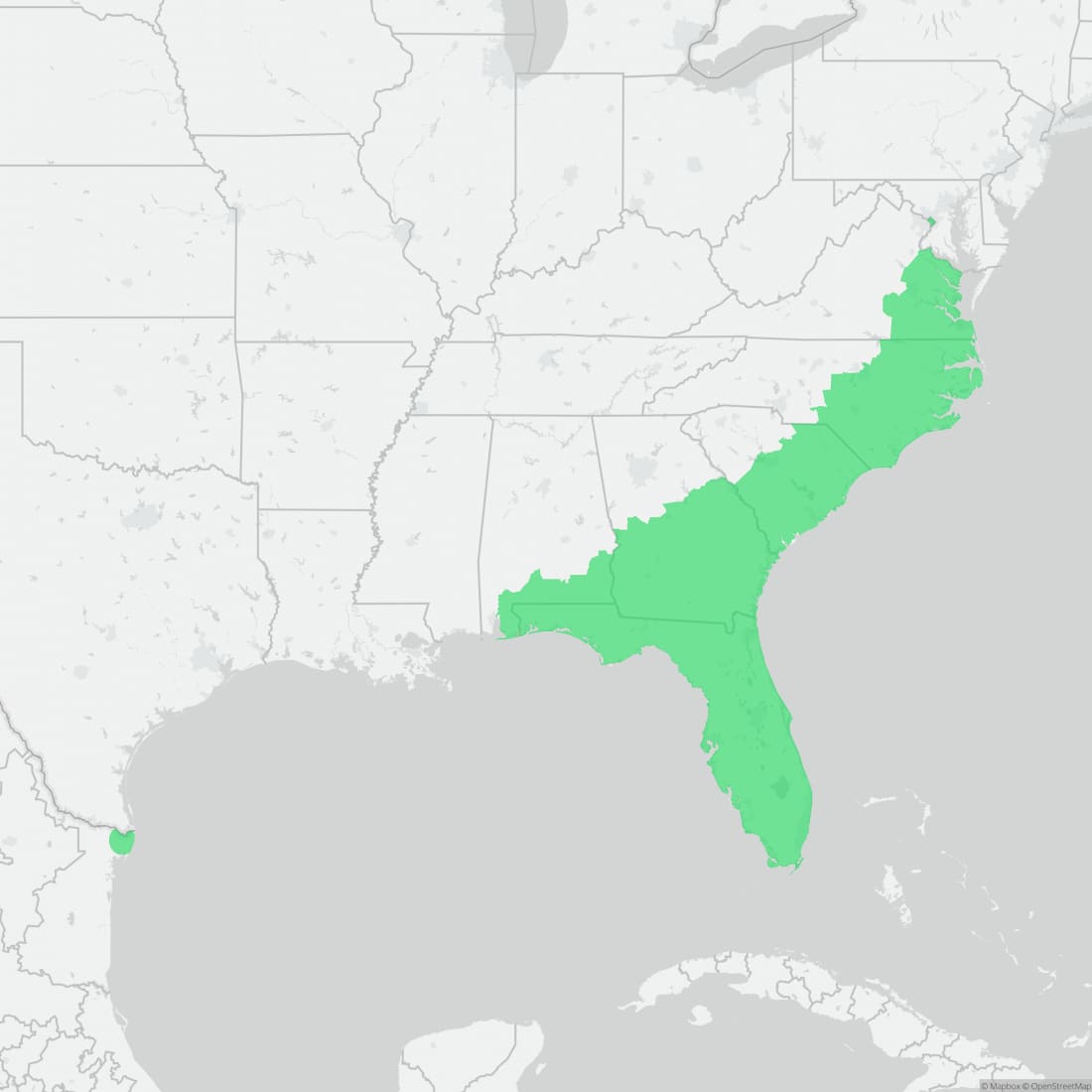 Range map for Greater Siren