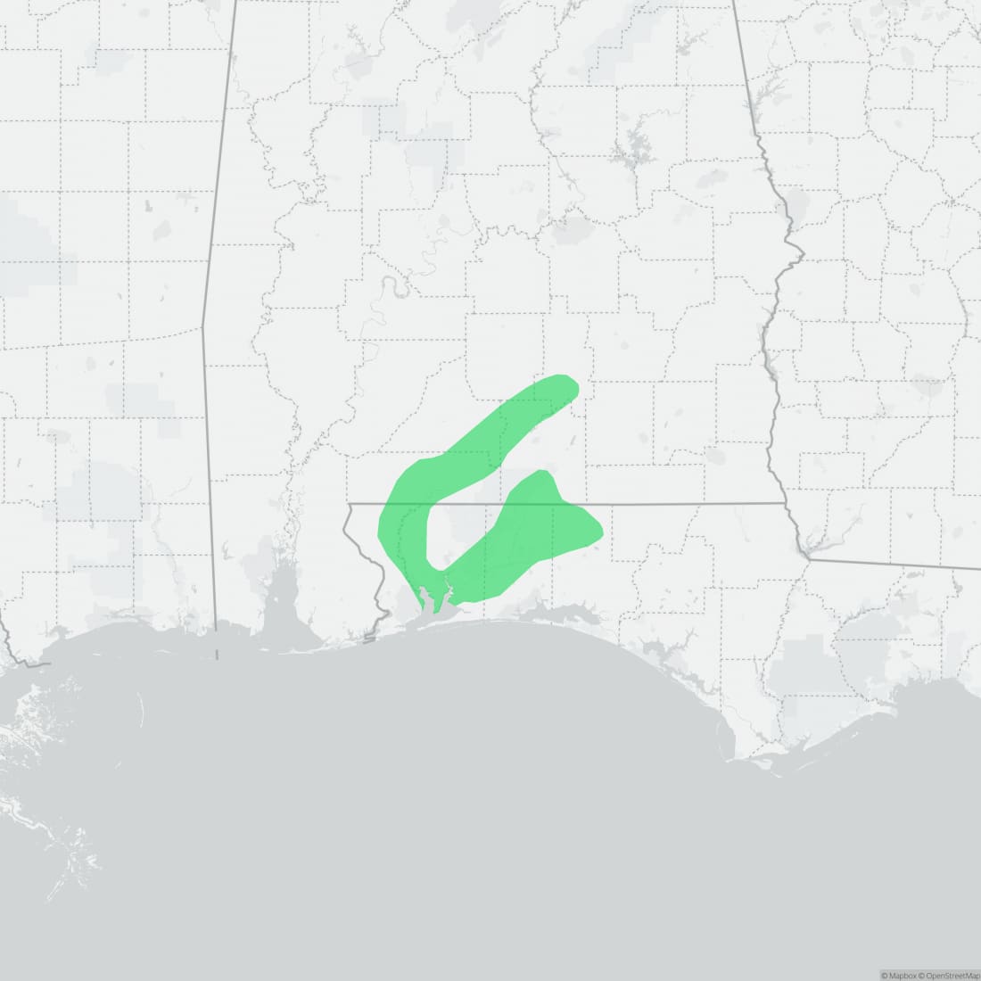 Range map for Escambia Map Turtle