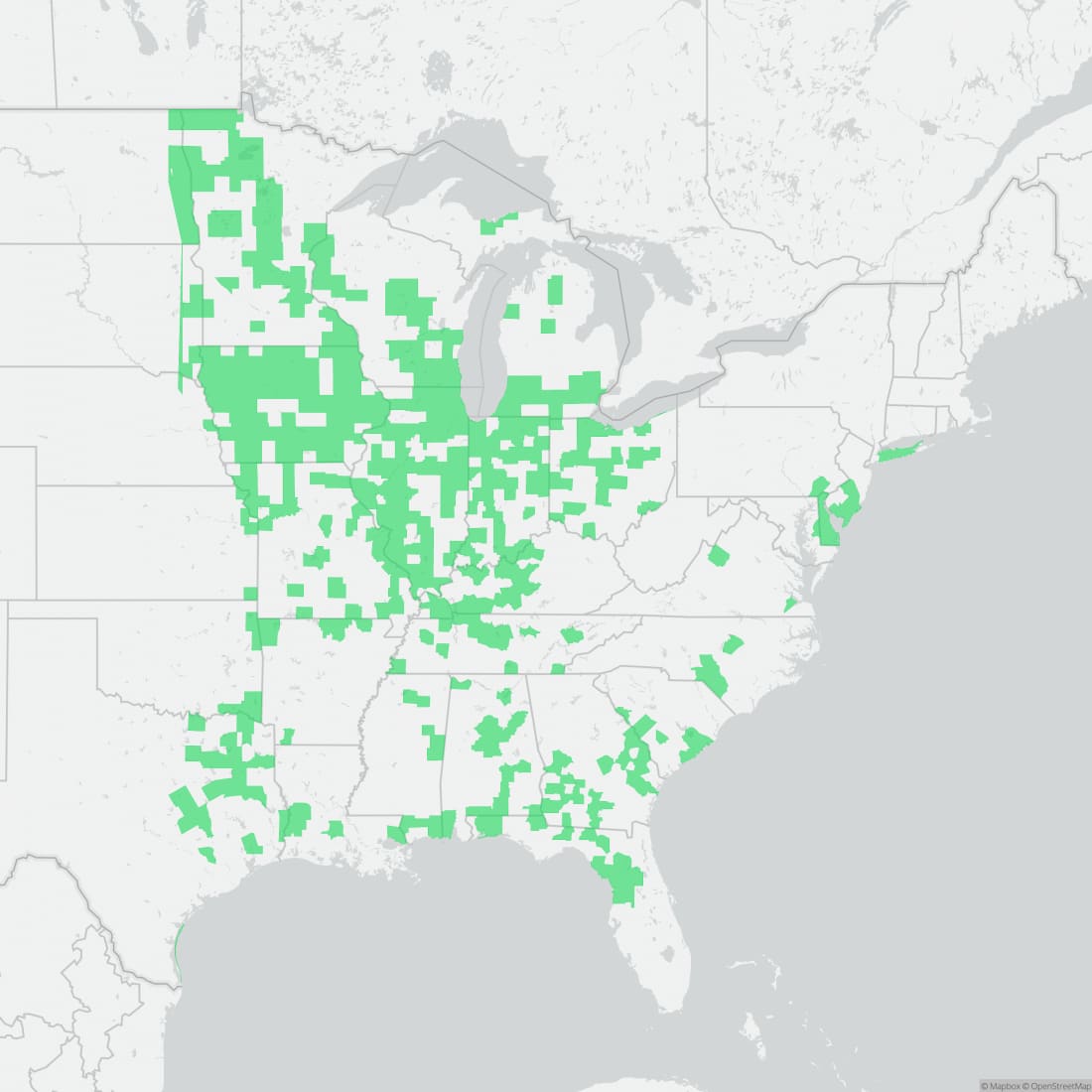 Range map for Tiger Salamander
