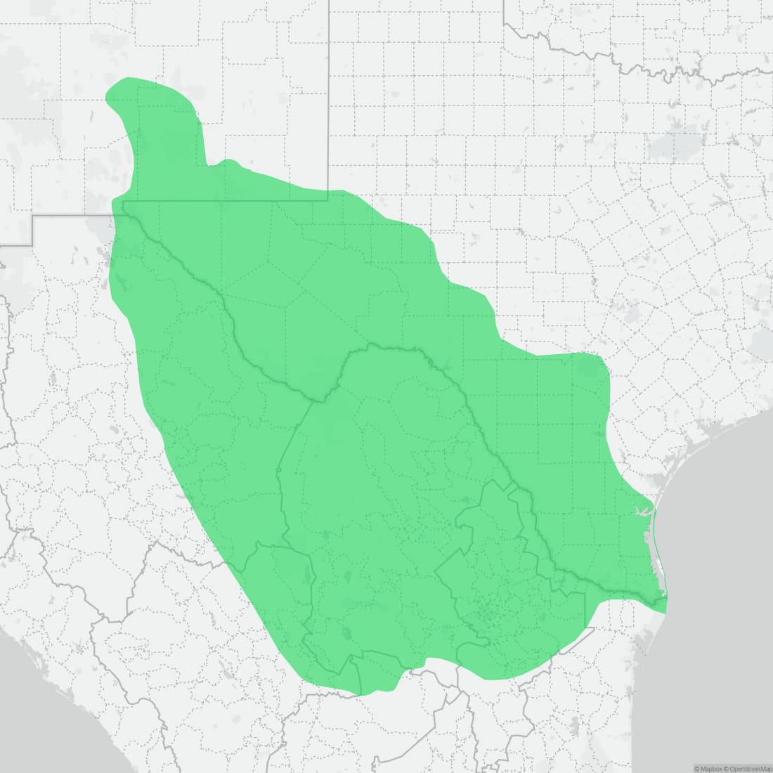 Range map for Texas Banded Gecko