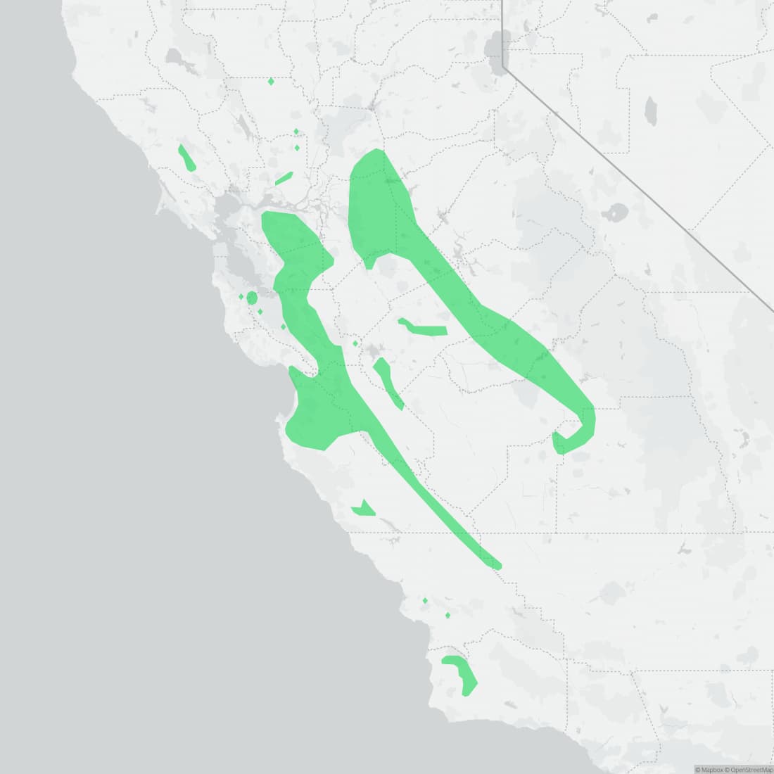 Range map for California Tiger Salamander