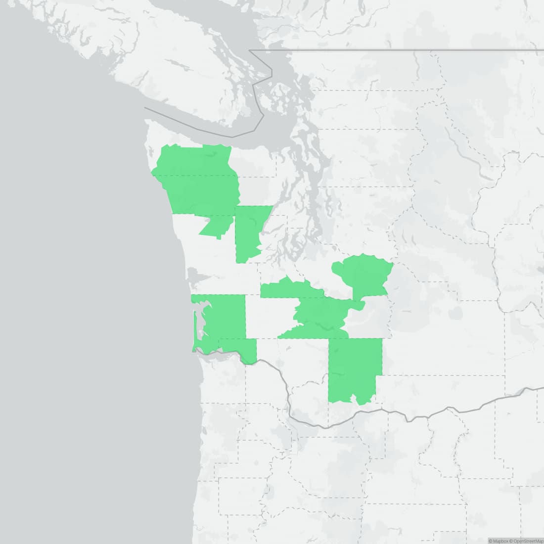 Range map for Van Dyke's Salamander