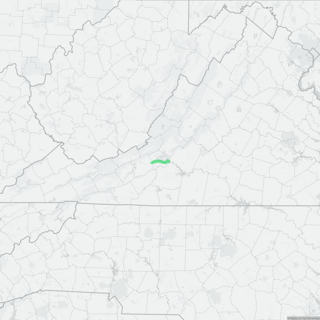 Range map for Dixie Caverns Salamander
