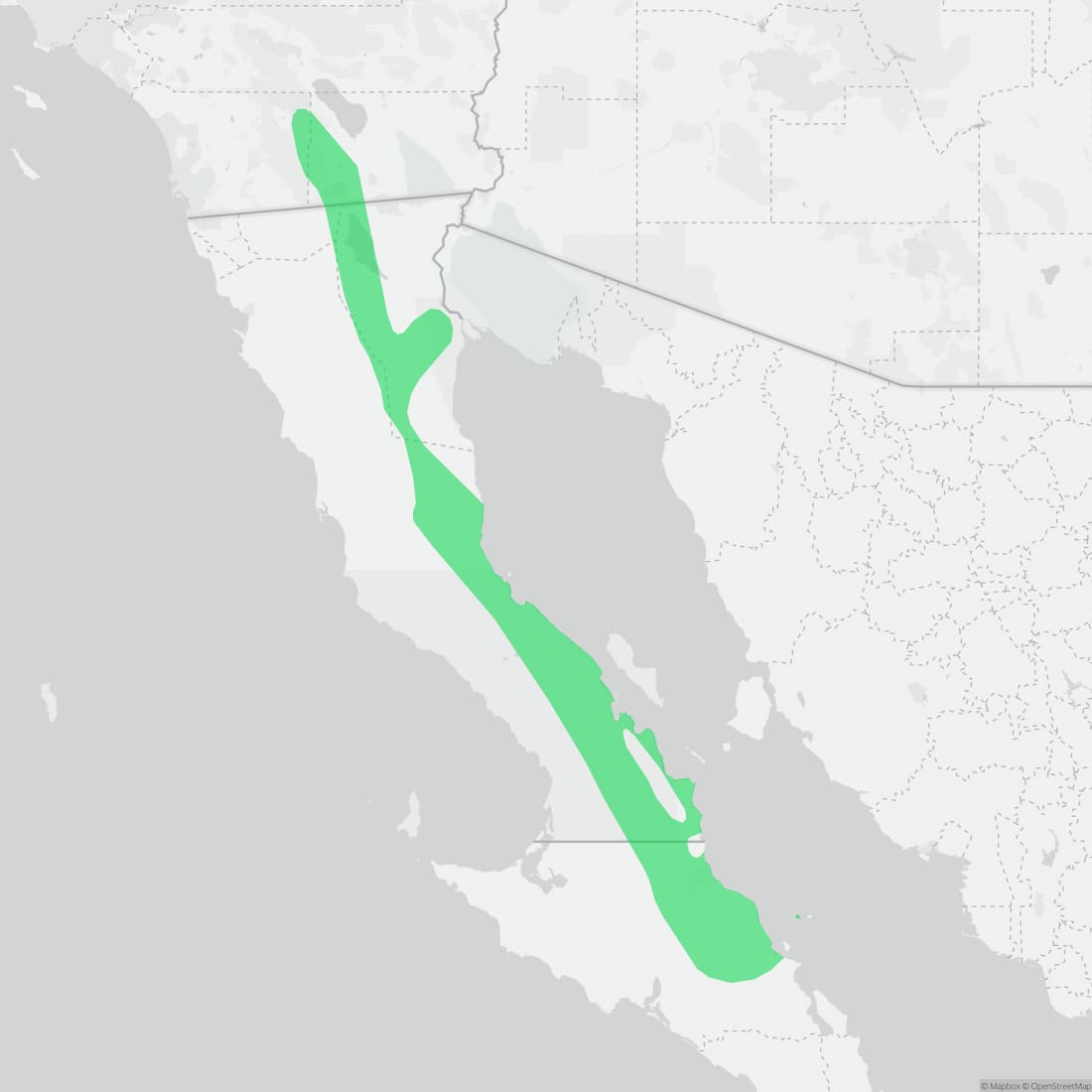Range map for Barefoot Banded Gecko