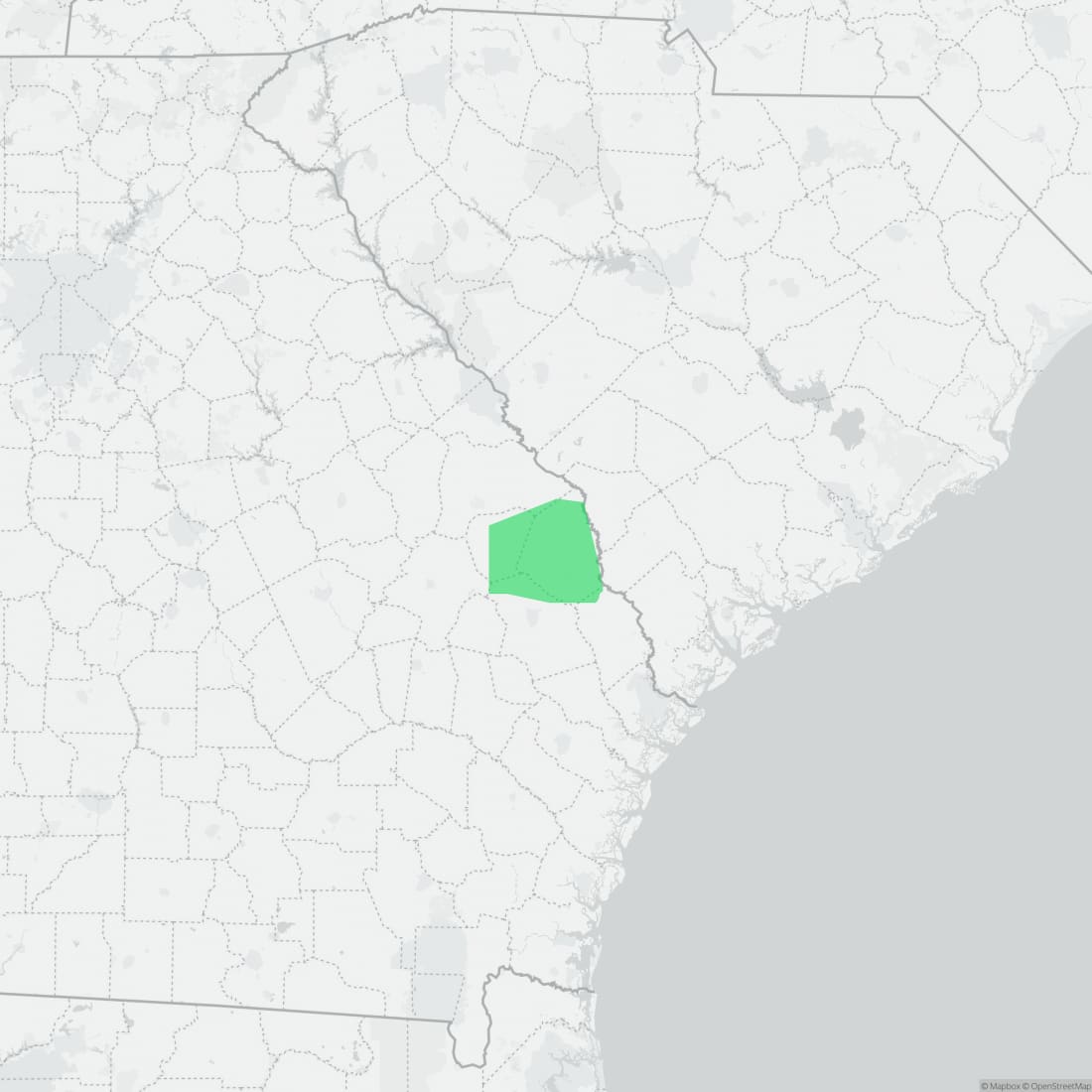 Range map for Savannah Slimy Salamander