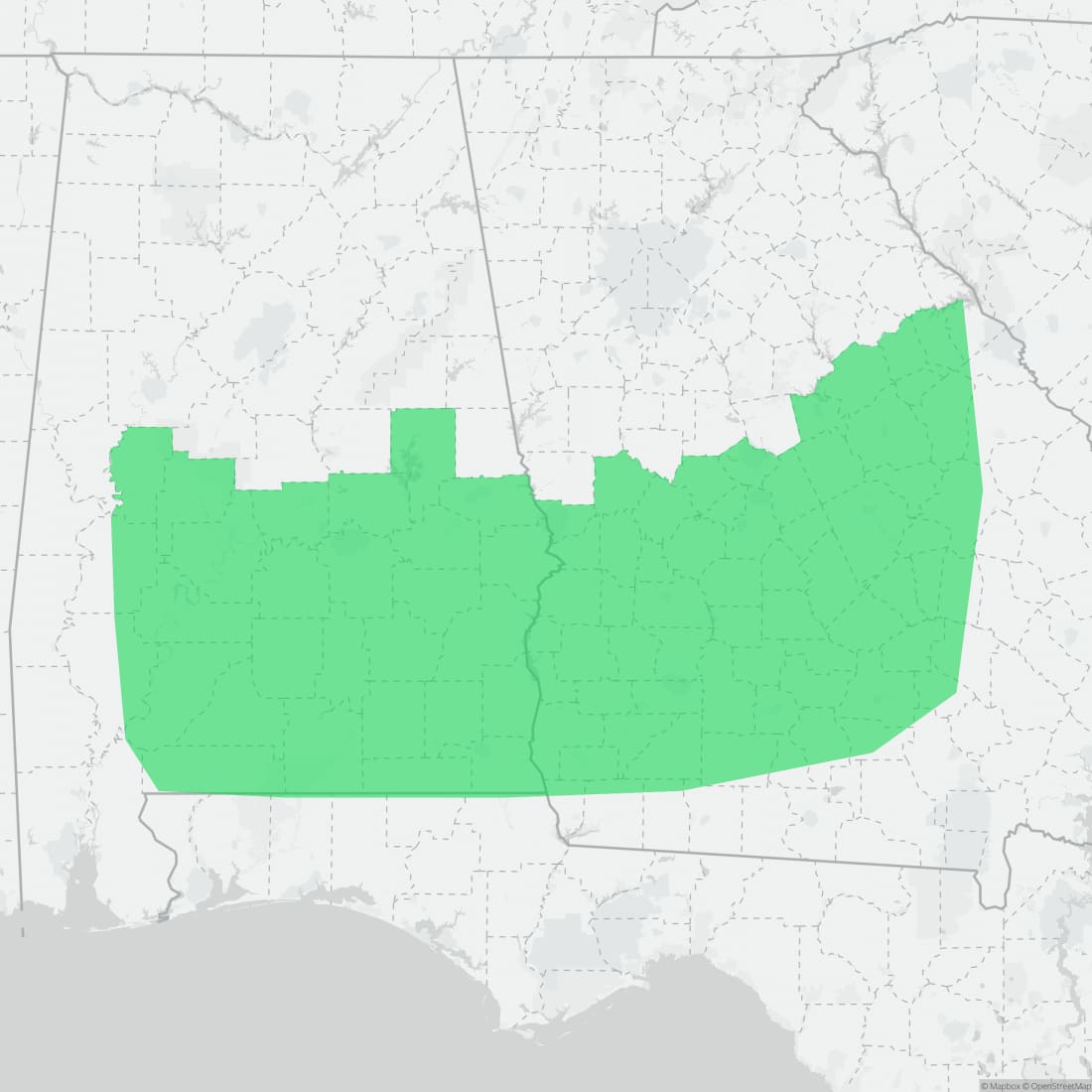 Range map for Hillis's Dwarf Salamander