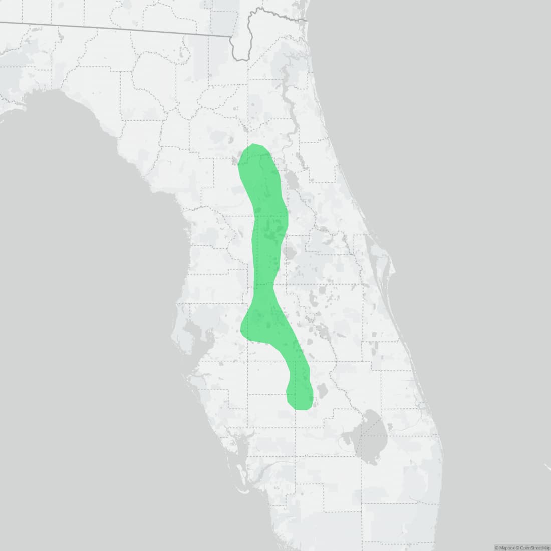 Range map for Florida Sand Skink