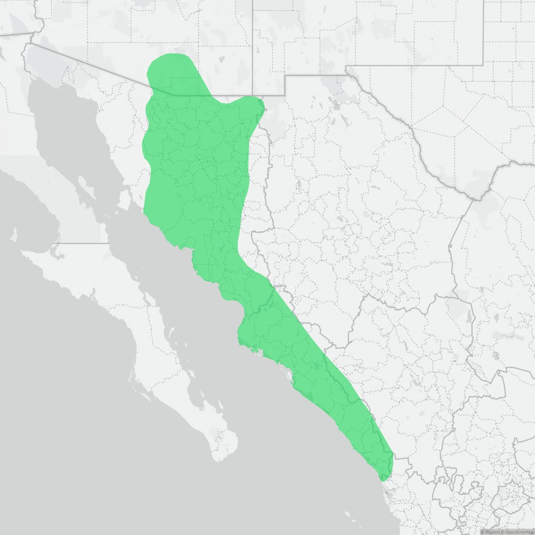 Range map for Elegant Earless Lizard