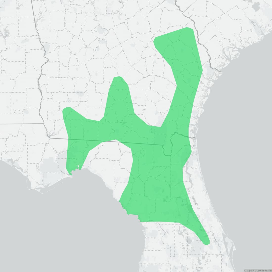 Range map for Striped Newt