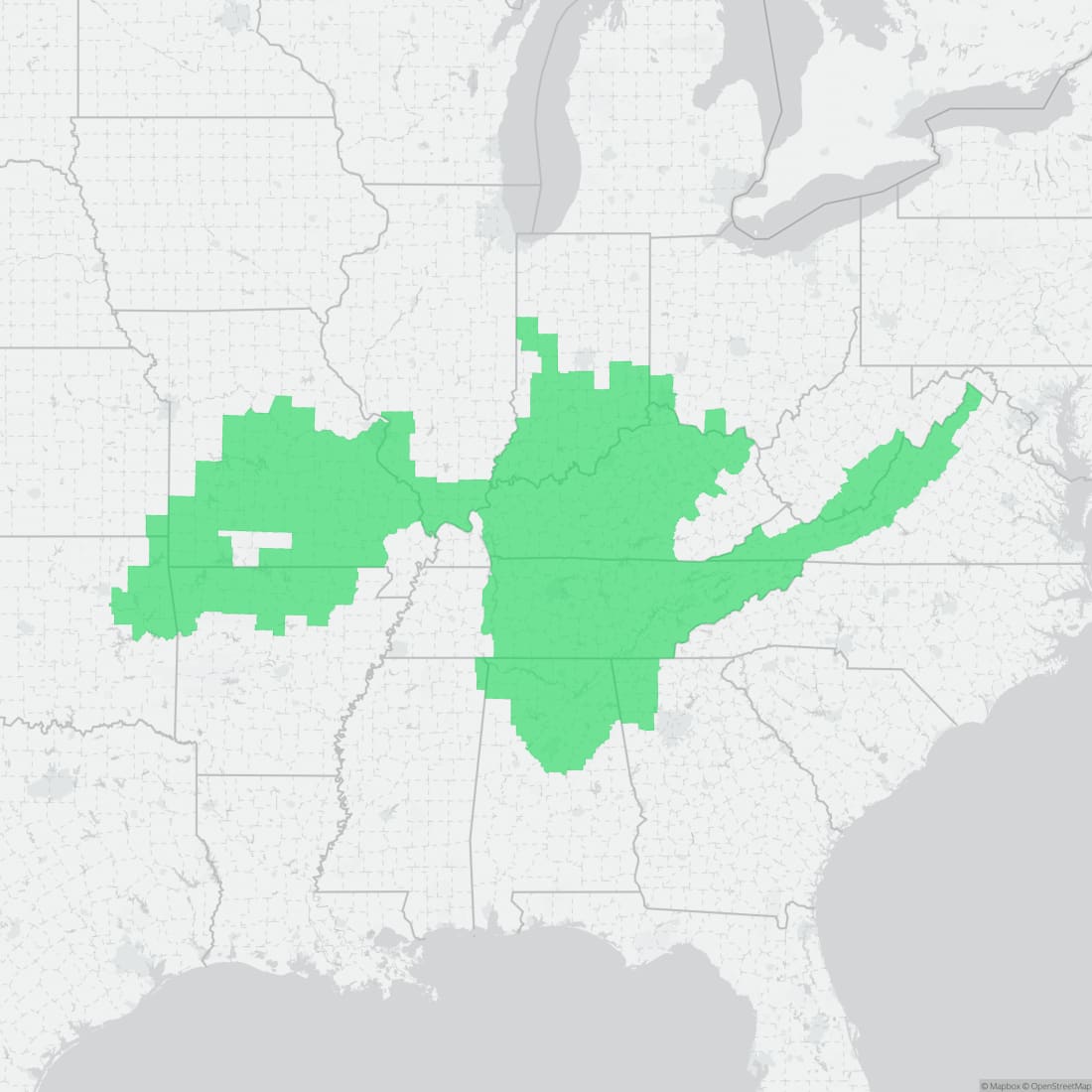 Range map for Cave Salamander