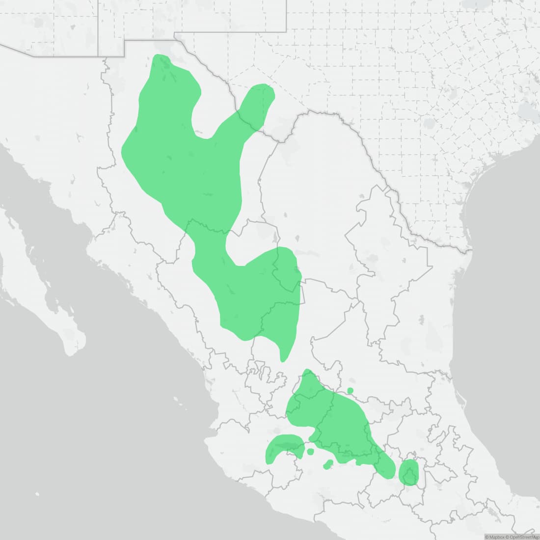 Range map for Chihuahuan Mud Turtle