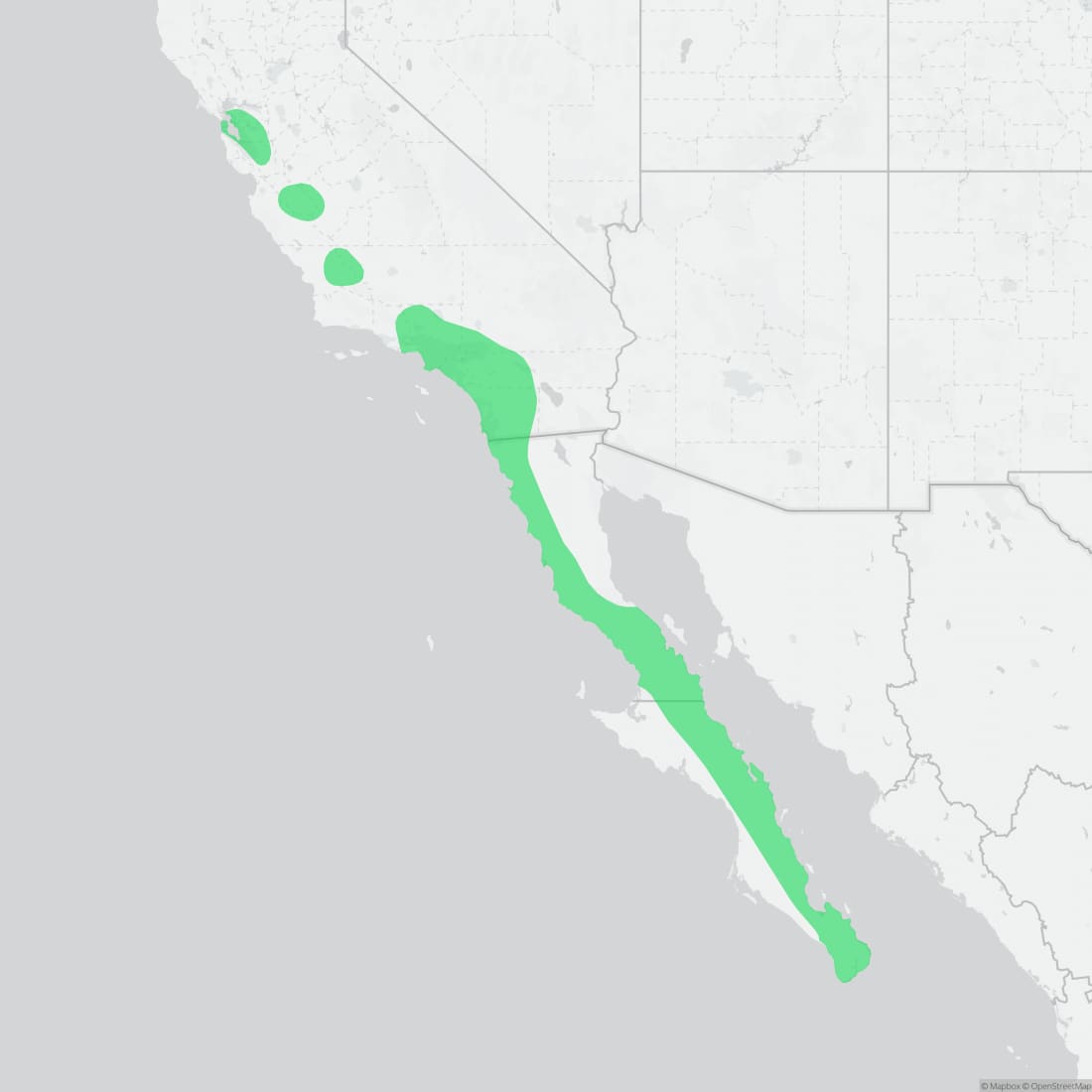 Range map for Western Black-headed Snake
