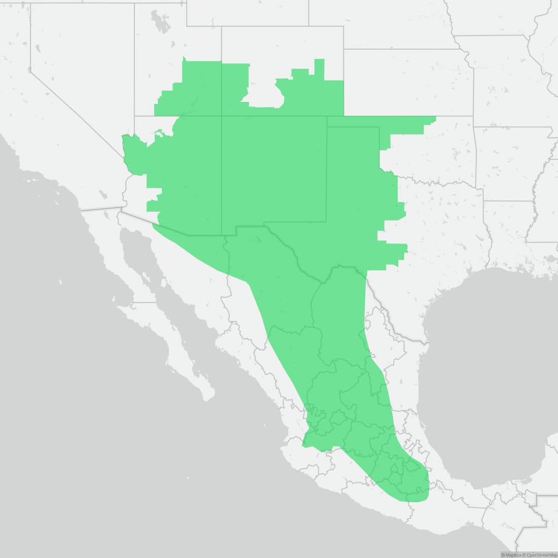 Range map for Mexican Spadefoot