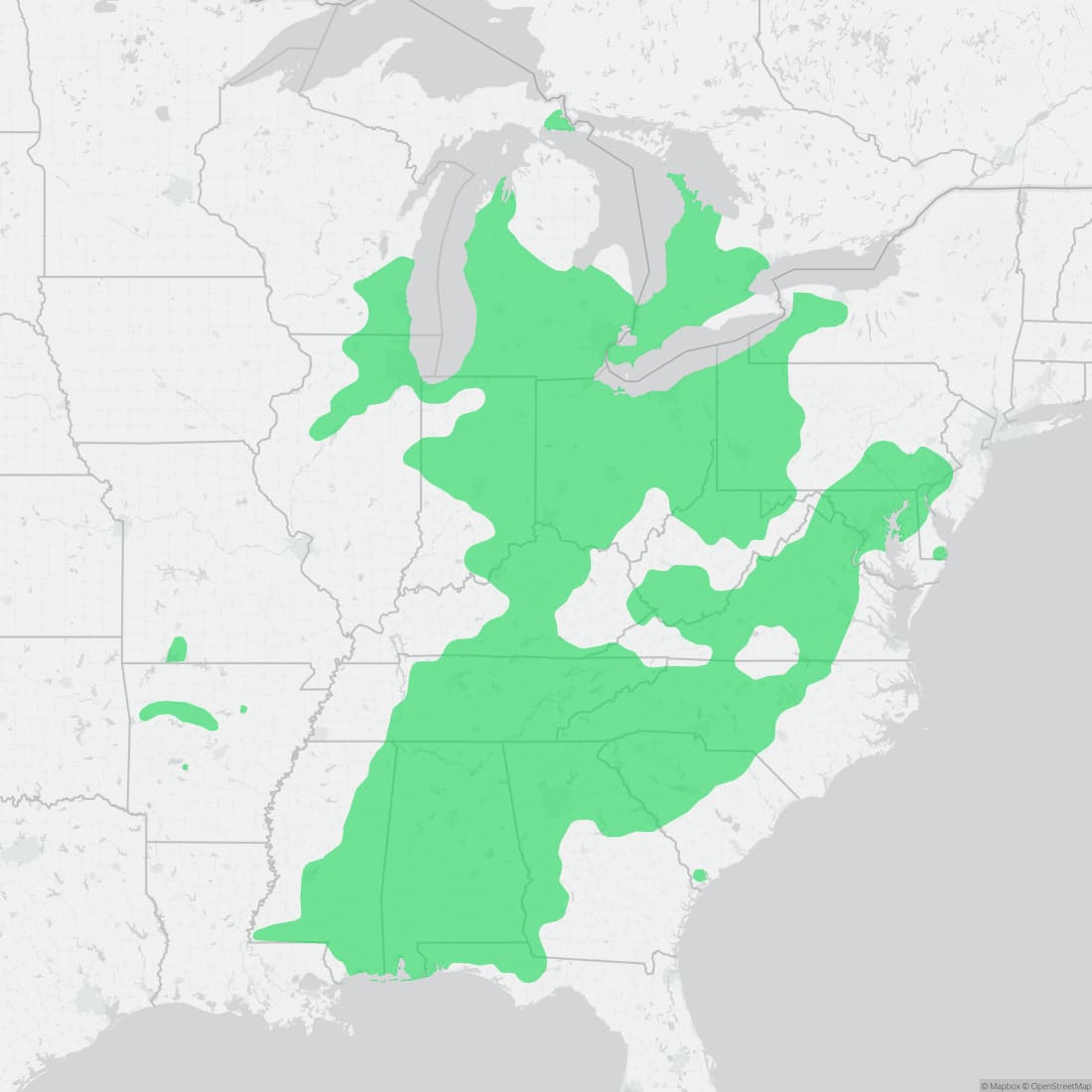 Range map for Queensnake