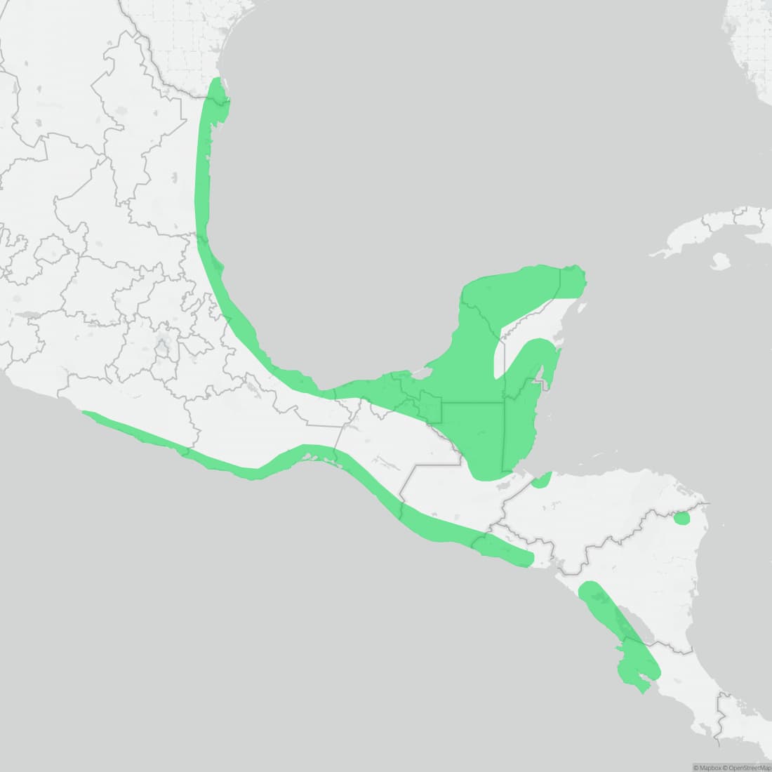 Range map for Mexican Burrowing Toad