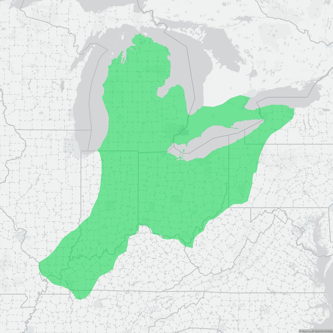 Range map for Western Chorus Frog