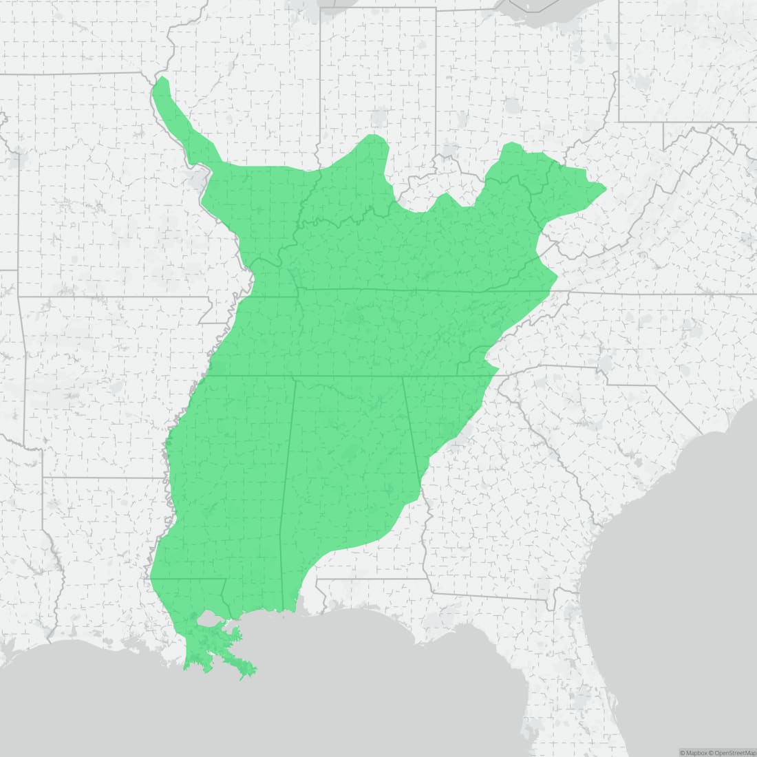 Range map for Black Kingsnake