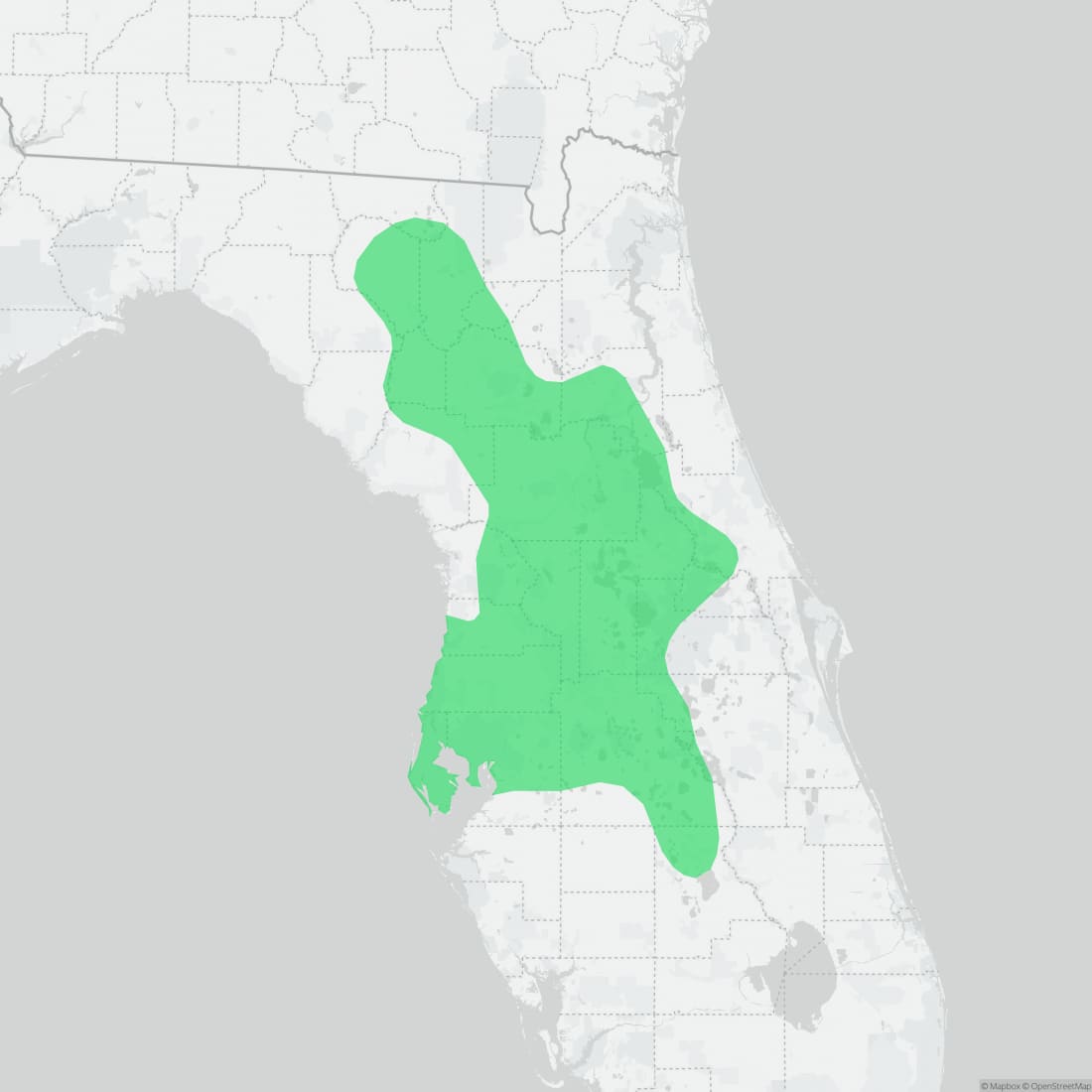 Range map for Short-tailed Snake