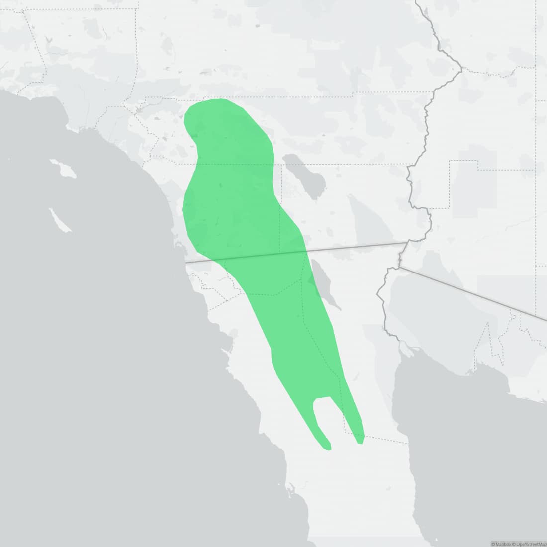 Range map for Granite Night Lizard