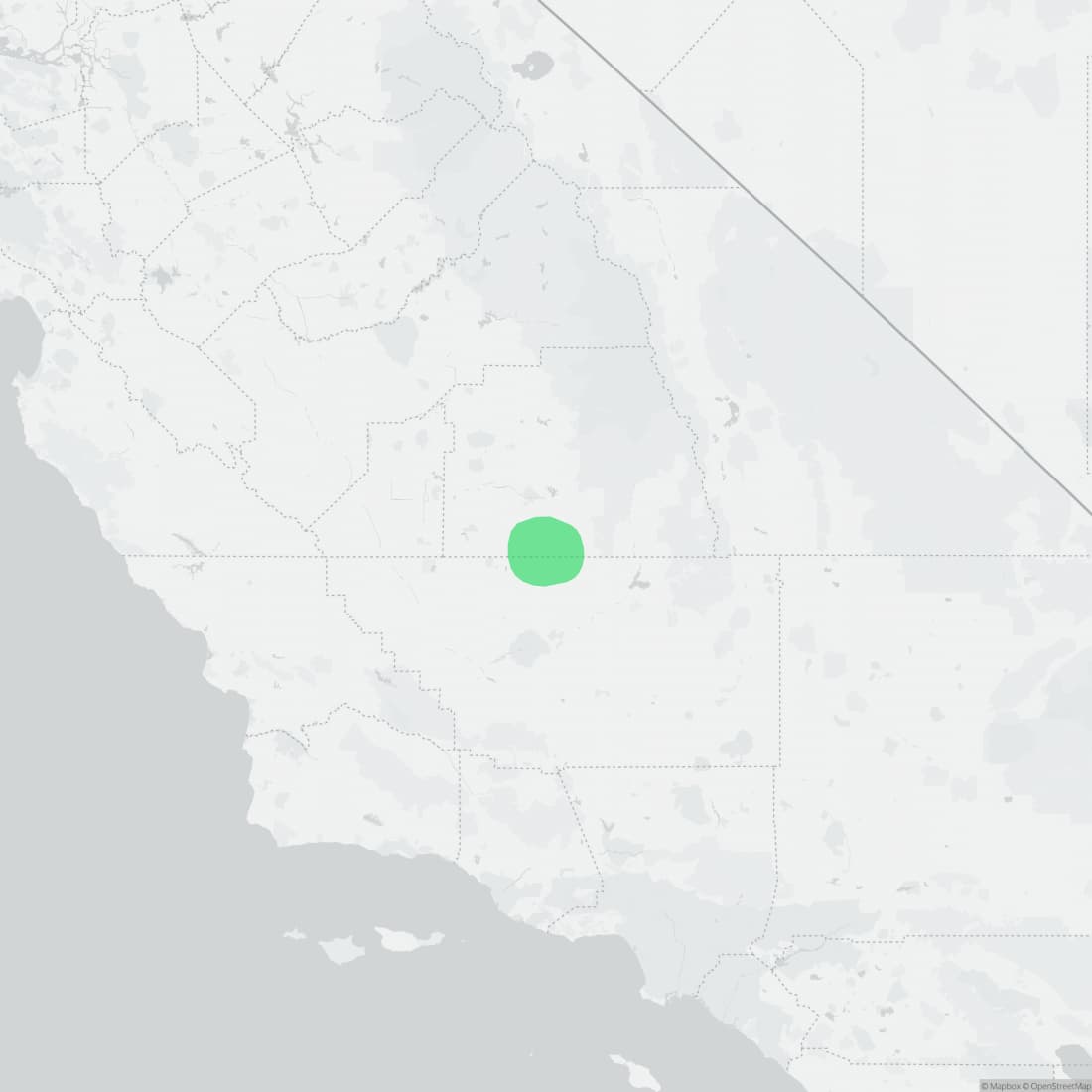 Range map for Sierra Night Lizard