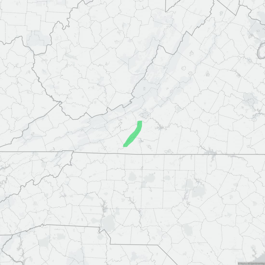 Range map for Flat-headed Salamander