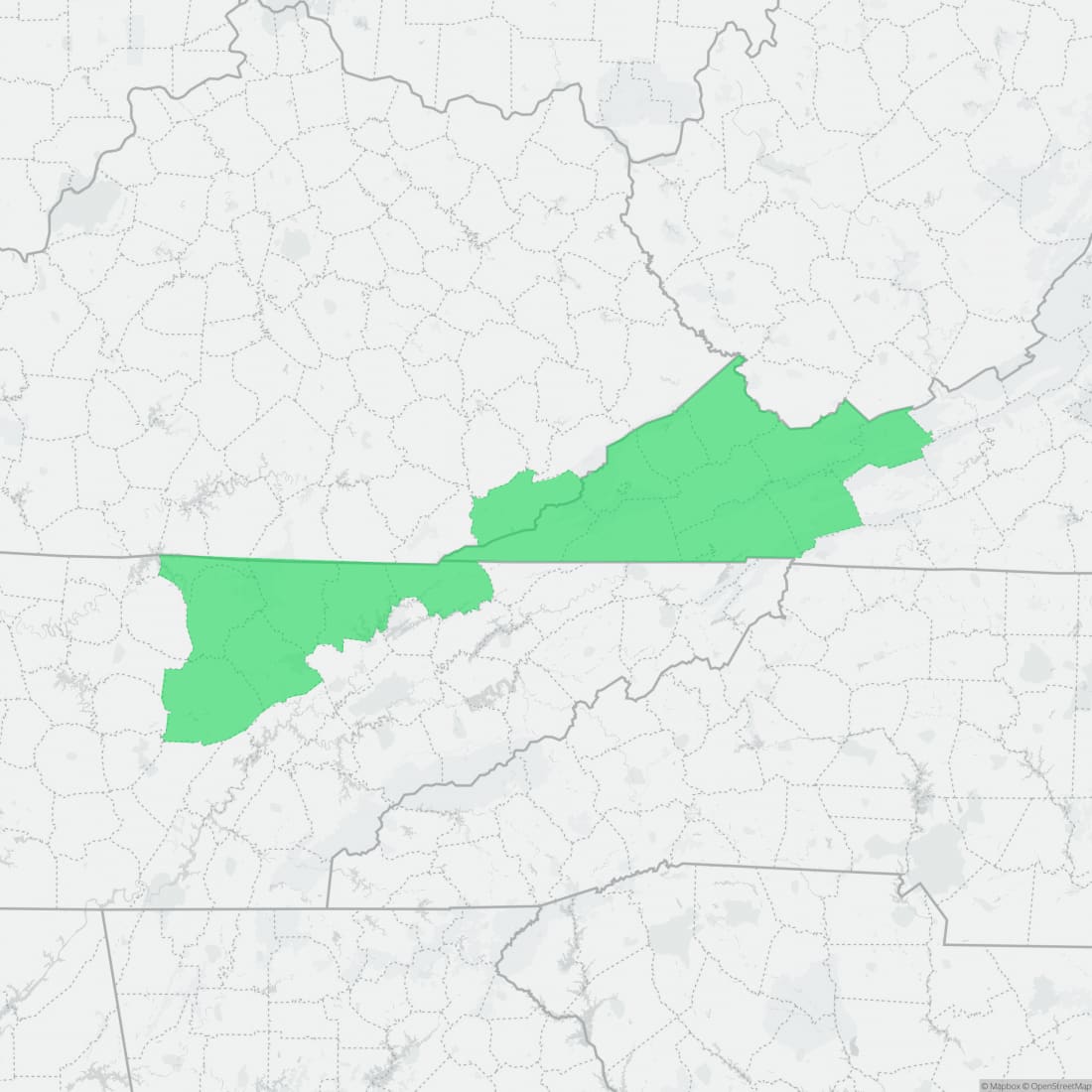 Range map for Black Mountain Salamander