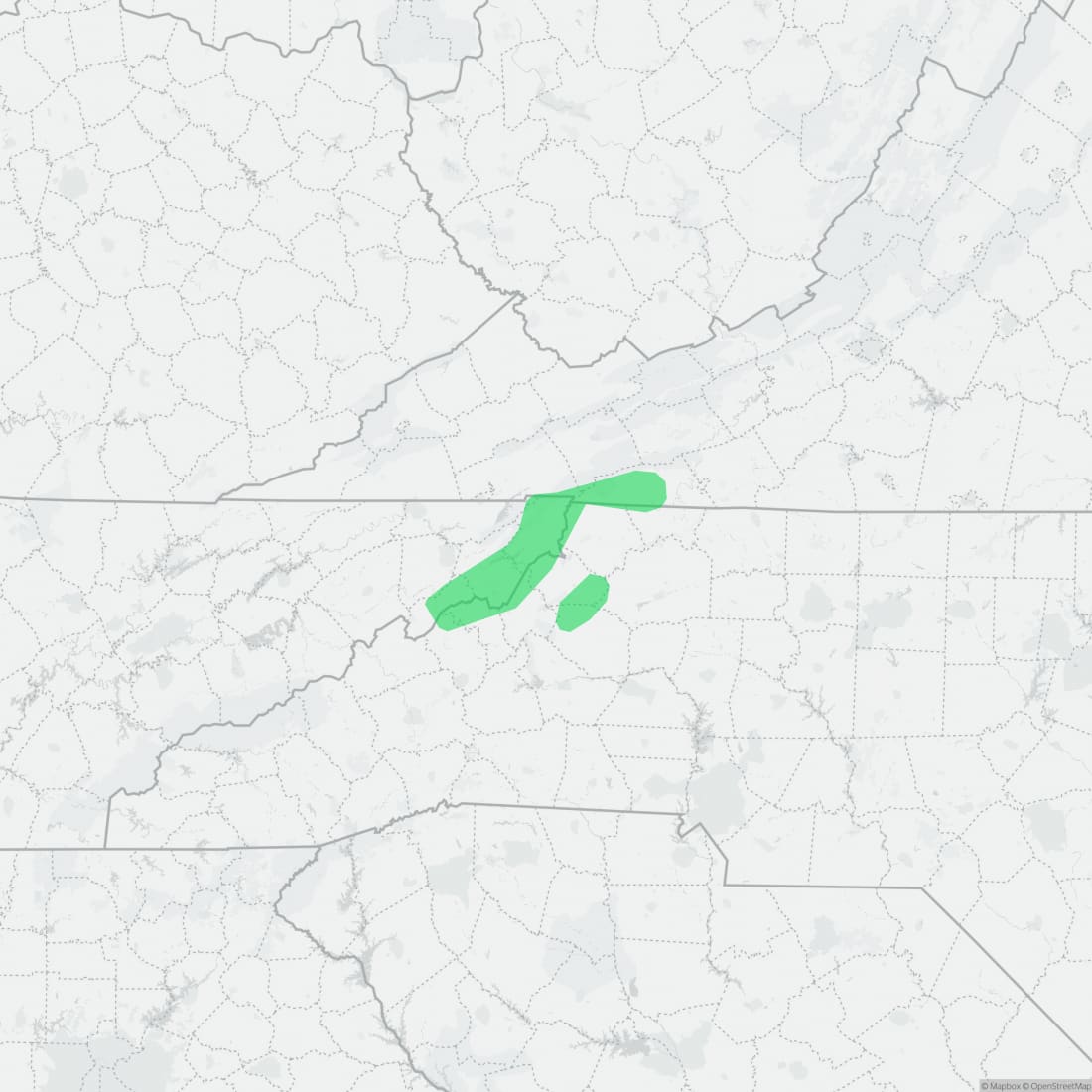 Range map for Weller's Salamander