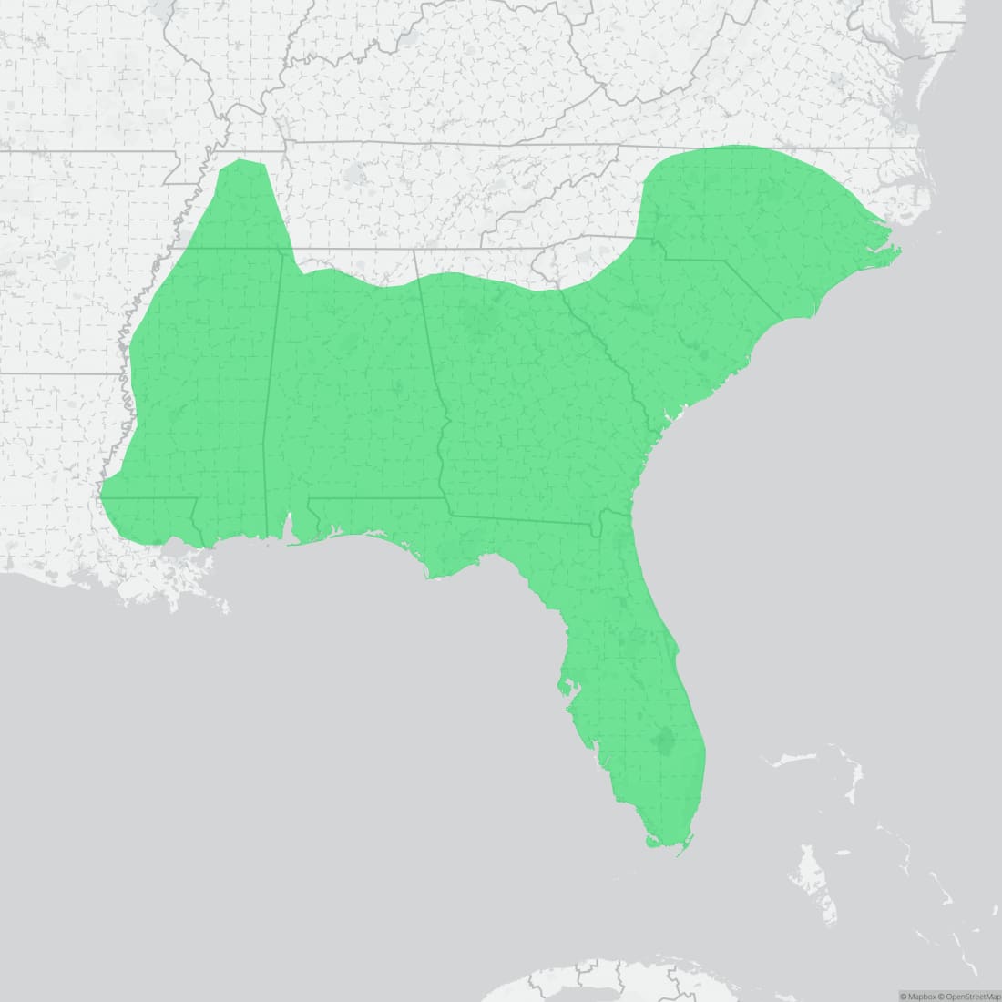 Range map for Scarlet Kingsnake
